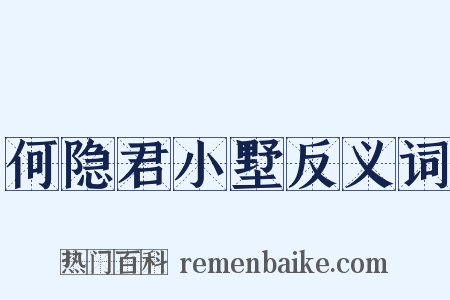 何隐君小墅反义词是什么意思的图片